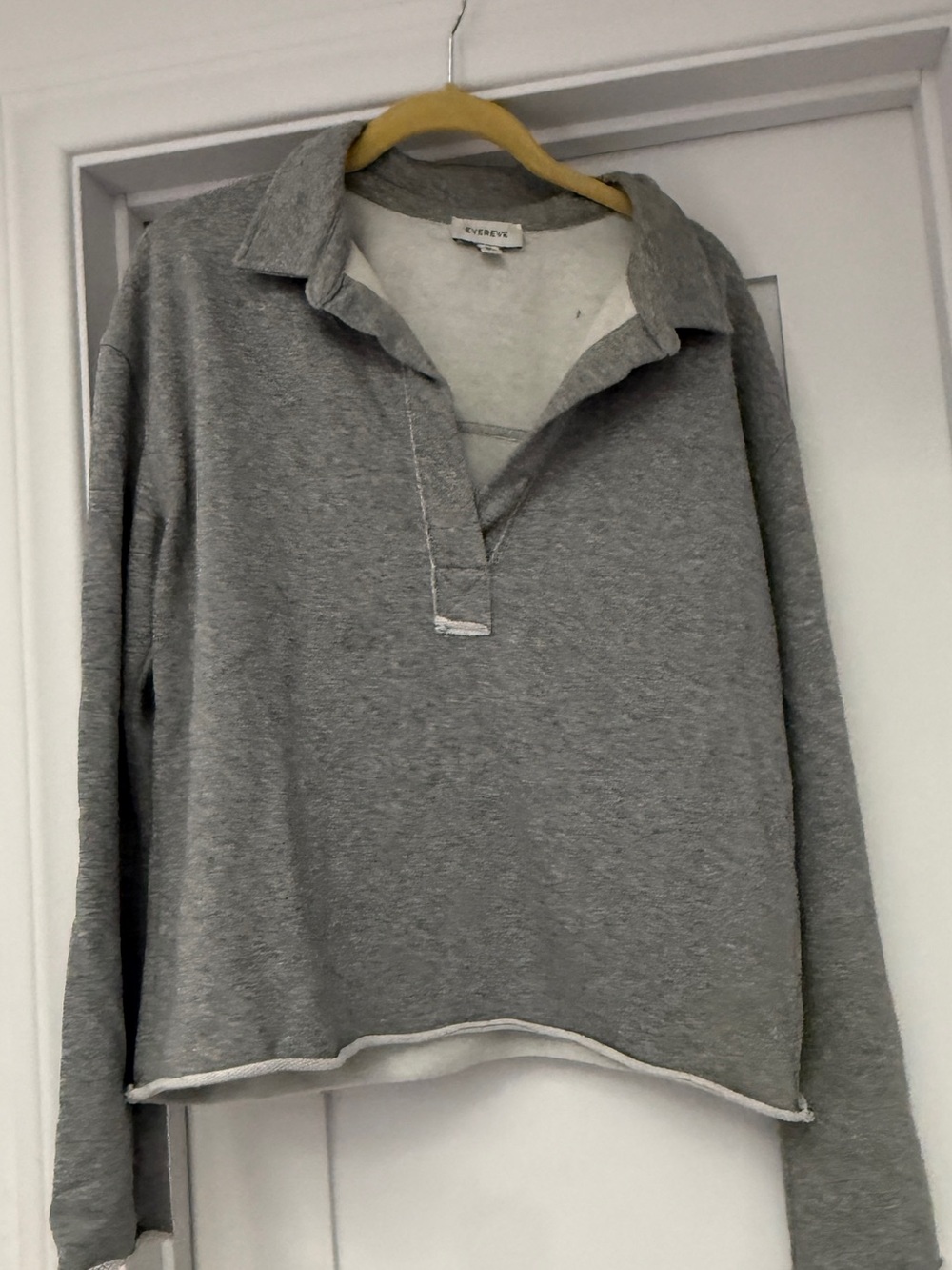 Evereve Grey Collared Pullover Sweatshirt